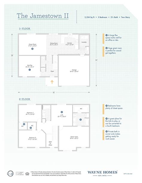 jamestown floor plan  story custom home wayne homes