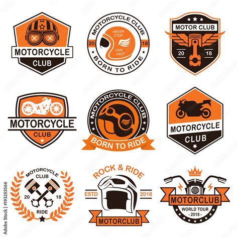 motorcycle club logo collection stock vector adobe stock