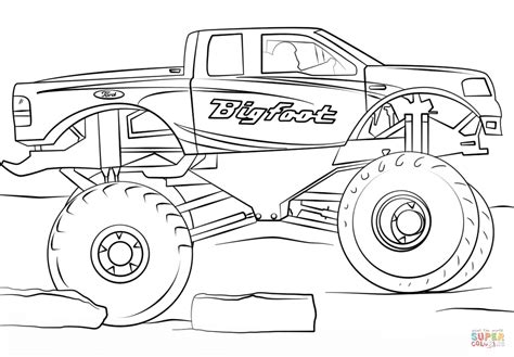 printable monster truck coloring pages   gambrco