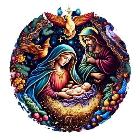 colorful christmas holy family artwork birth  jesus christ jesus