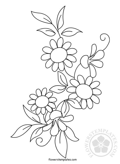floral pattern embroidery printable flowers templates