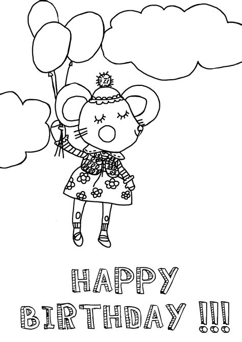 birthday drawing  print  color birthdays kids coloring pages