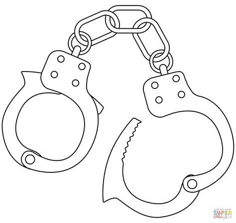 handcuffs coloring page  printable coloring pages