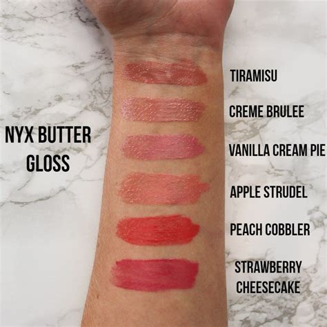 nyx butter gloss swatches brookes budget beauty nyx nyxbuttergloss