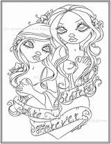 Coloring Pages Sister Adult Fantasy Printable Sisters Color Colouring Etsy Cute Forever Drawings Getcolorings Tattoos Listing Template sketch template