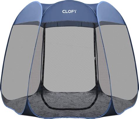 amazoncom clofy instant screen shelter room  pe tent floor mat  views pop