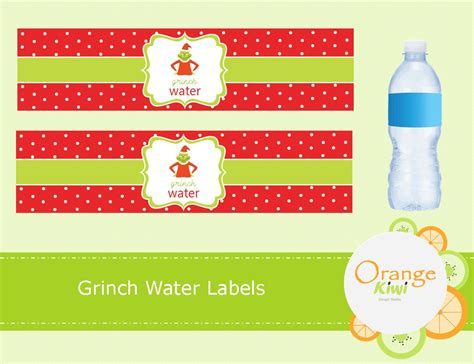 printable grinch water bottle labels printable templates