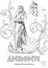 Mythology Goddesses Aphrodite God sketch template