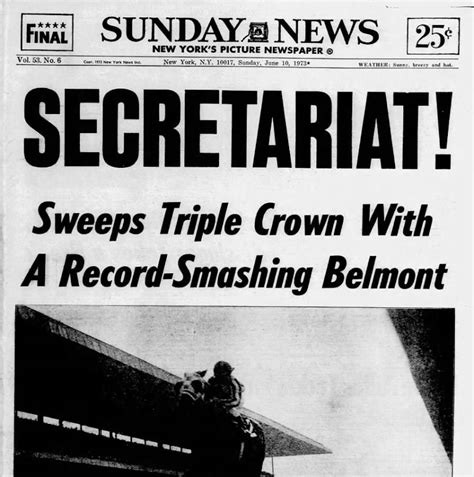 Secretariat Wins The Triple Crown In 1973