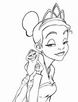 Coloring Tiana Pages Princess Popular sketch template