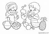 Coloring Pages Food Nutrition Eating Healthy Kids Clipart Good Vegetables Children Bad Printable Foods Eat Veggies Colouring Color Choices Clip sketch template