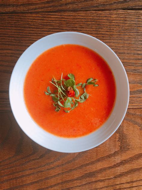 spicy roasted red pepper soup   plate