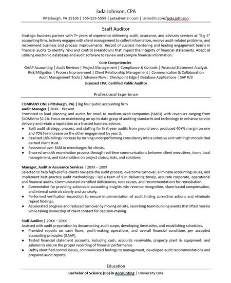auditor resume sample monstercom