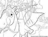 Coloring Brave Pages Merida Courageous Story Girl Horse Princess sketch template