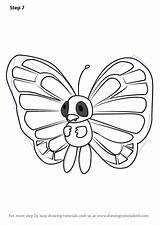 Butterfree Pokemon Draw Drawing Step Go Tutorials sketch template
