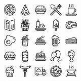 Rapida Icone Alimenti Preparazione Fastfood Alimentos Imballano Pacote Simboli Illustrazioni sketch template