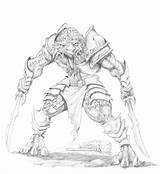 Dragonborn Orc Sketch sketch template
