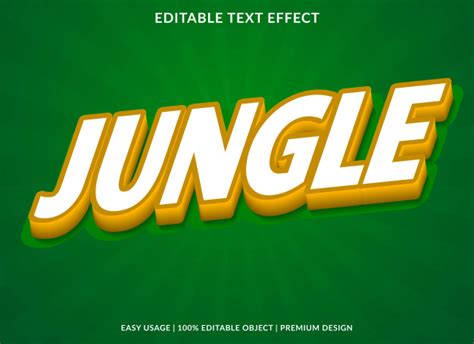 Jungle Text Effect With 3d Bold Style Premium Vector