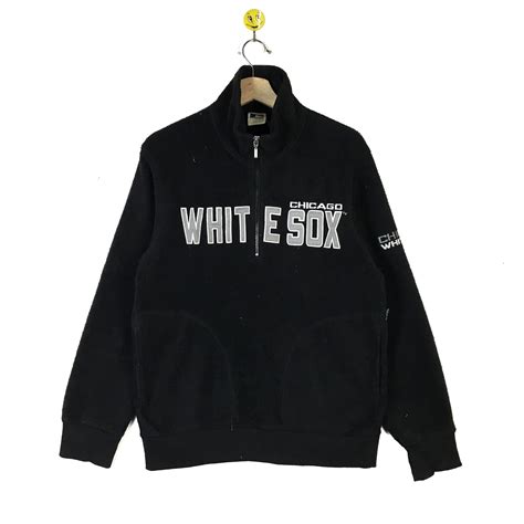 vintage white sox chicago fleece jacket sweatshirt pullover etsy