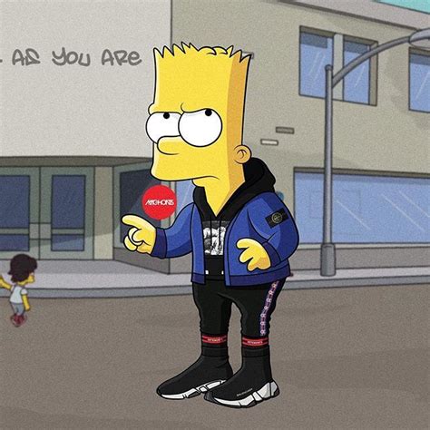 bart out here flexing 🎨 machonis in 2020 simpson wallpaper iphone the simpsons bart simpson