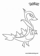 Coloring Pages Pokemon Servine Printable Kids sketch template