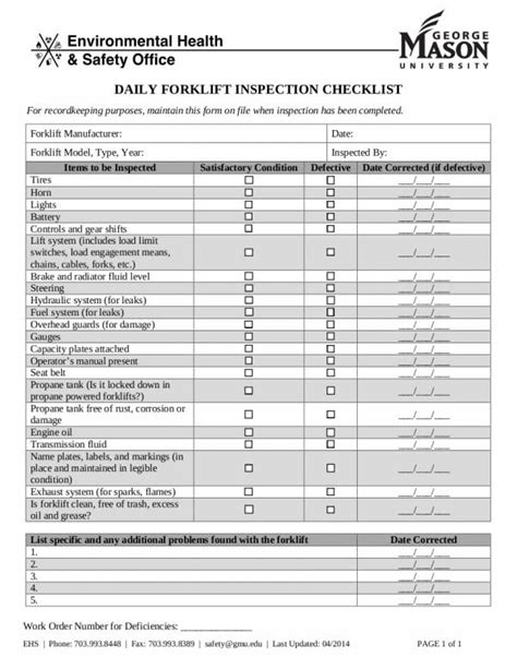 inspection checklist samples   ms word google docs