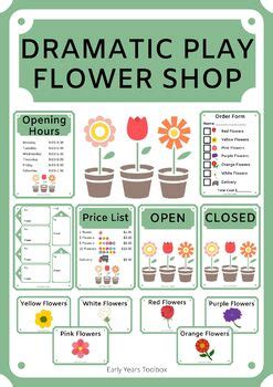 flower shop dramatic play  early years toolbox tpt