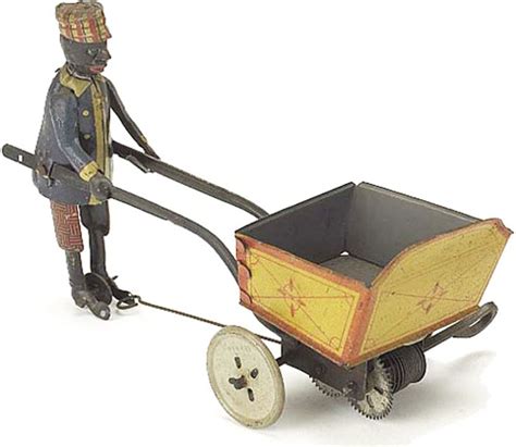 porter pushing cart antique toys library