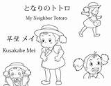 Totoro Ghibli Neighbor Coloriage Kusakabe Carnet Neighbour Uploaded sketch template