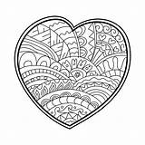Coloring Pages Doodle Heart Printable Abstract Adult Printablee Via sketch template