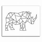 Geometric Rhinoceros Drawing Instant Digital Choose Board Shapes Etsy Zentangle источник sketch template