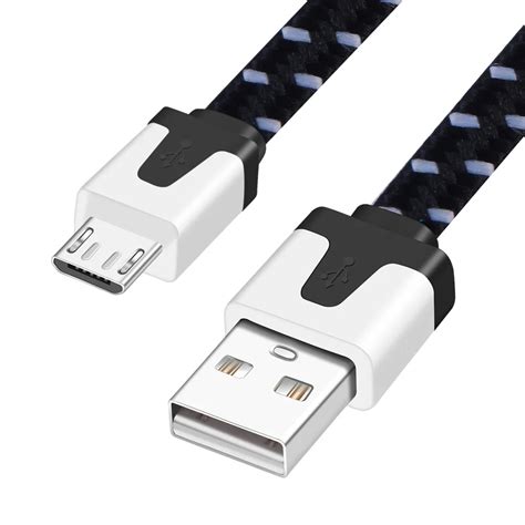 micro usb cable  samsung sony xiaomi android phone  data sync charger black nylon