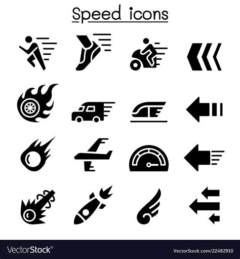 speed icon set royalty  vector image vectorstock