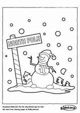Coloring Pole Pages North Snowman Kids Kidloland Printable sketch template