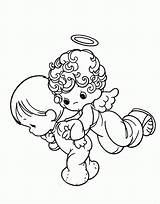 Precious Moments Angel Coloring Pages Baby Angels Drawing Clipart Girl Line Printable Print Boy Kids Sheets Color Cliparts Drawings Child sketch template