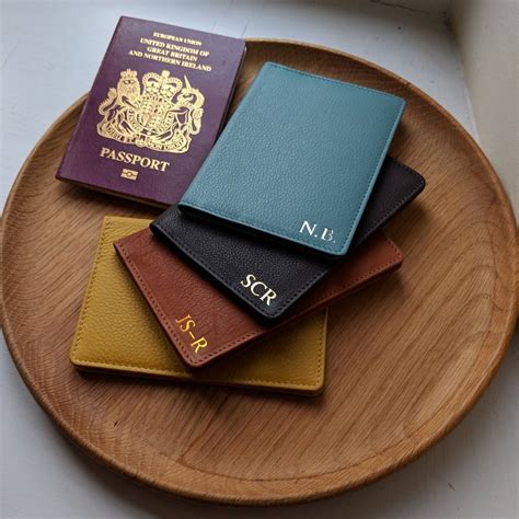 foiled personalised leather passport cover  nv london calcutta