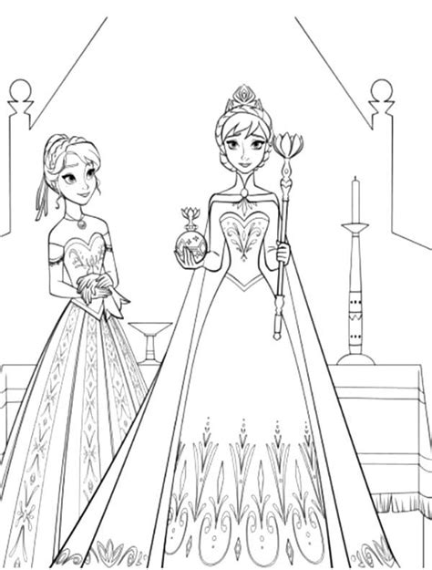princess anna standing  queen elsa coloring pages  place