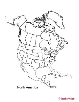 map  north america geography printable pre   grade