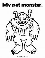 Monster Coloring Pages Troll Trolls Sheets Uncle Color Clipart Baby Gila Scary Print Outline Branch Preschoolers Astronaut Moshi Printable Template sketch template