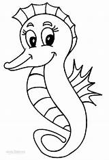 Seahorse Coloring Pages Baby Kids Printable sketch template