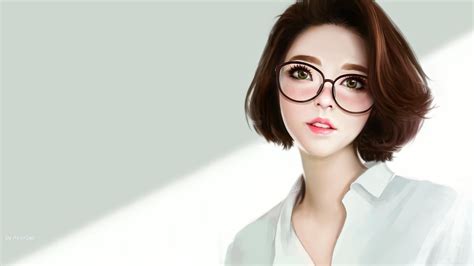 3840x2160 Cute Woman Women With Glasses Artwork 4k Hd 4k