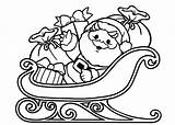 Sleigh Santa Coloring Pages Claus Christmas Printable Cute Sled His Drawing Clipart Colouring Town Kids Coming Horse Cliparts Papa Noel sketch template