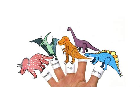 printable coloring dinosaur finger puppets dinosaur etsy finger