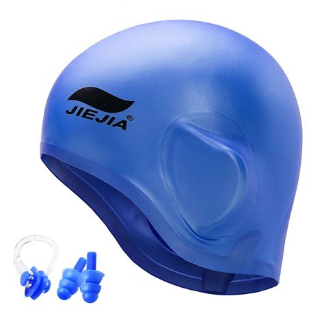 Swim Cap Silicone 3d Ergonomic Ear Protection Swimming Cap With Nose