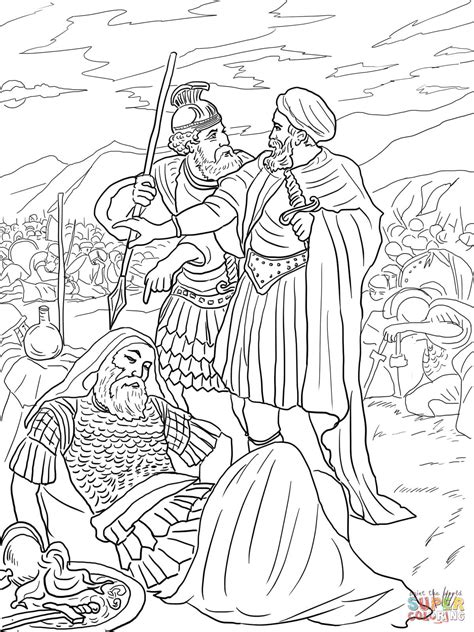 david spares king saul coloring page  printable coloring pages