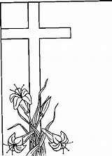 Lilies Crosses sketch template