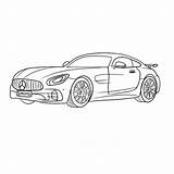 Benz Bentley Cabriolet sketch template