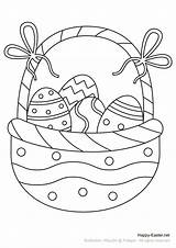 Easter Coloring Basket Egg Printable Pages Bows Print Pencils Markers Colored Then Color Click sketch template