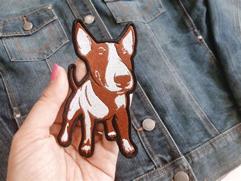 bull terrier patch dog lover patch bullie patch dog patch etsy