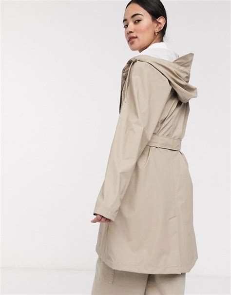 rains belted waterproof jacket  beige asos waterproof jacket rains ness latest trends